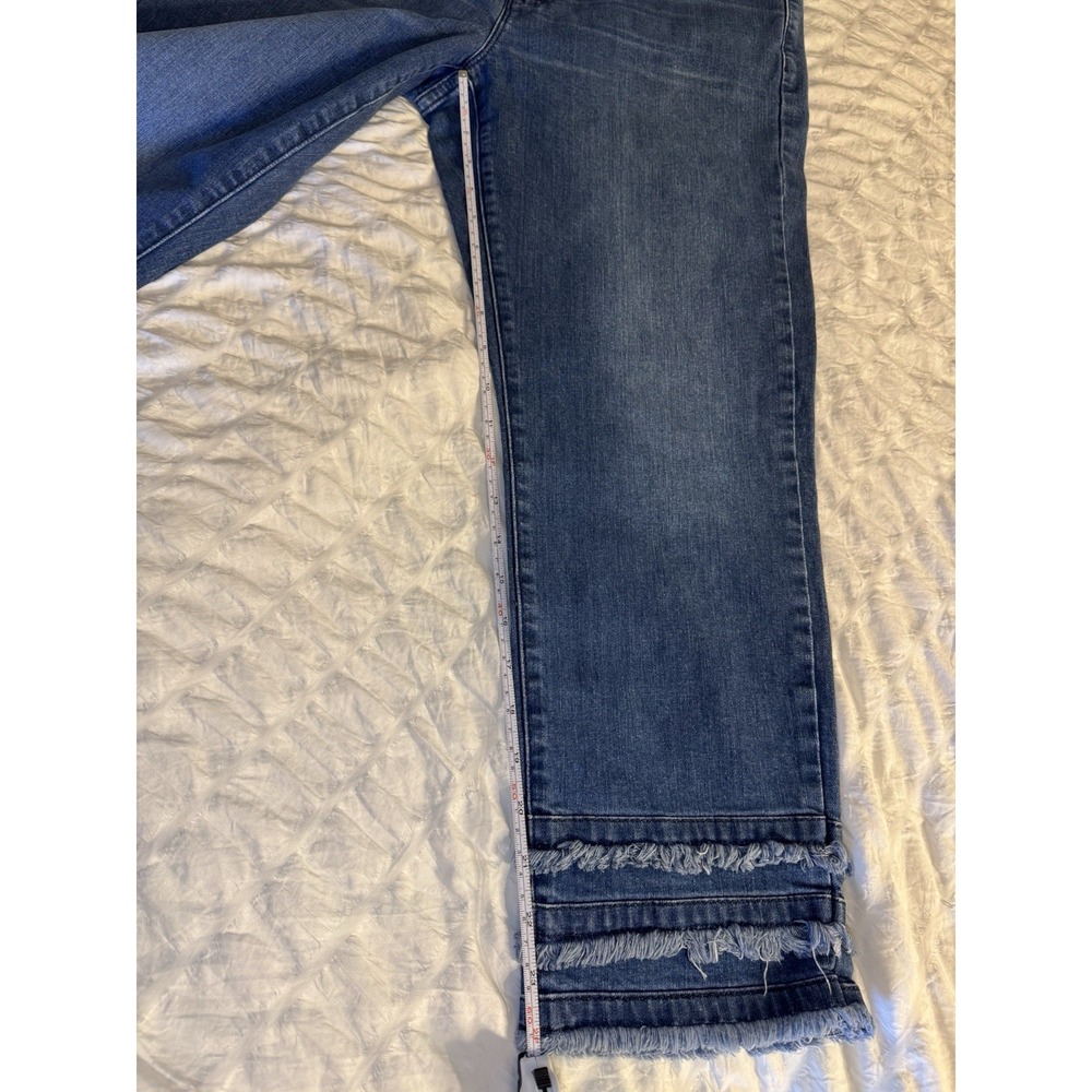 Michael Kors Izzy Dillon Stretch CropJean Fray Hem Stretch Denim Mid Rise Size 8 - Picture 6 of 12